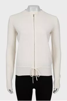 Cashmere cardigan with zipper