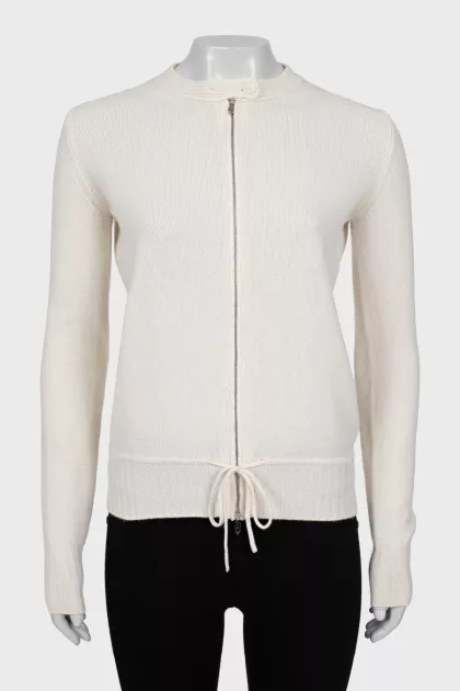 Cashmere cardigan with zipper