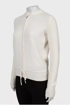 Cashmere cardigan with zipper