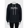 Blue hoodie with text print
