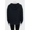 Blue hoodie with text print