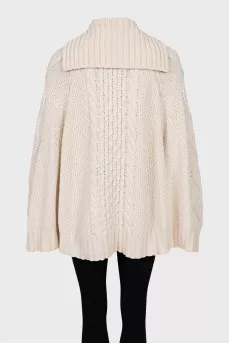 Knitted wool poncho