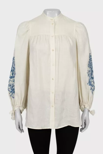 Linen shirt with embroidery