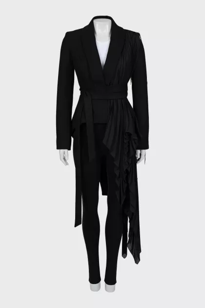 Black jacket with asymmetrical cut