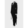 Black jacket with asymmetrical cut