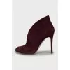 Burgundy stiletto ankle boots