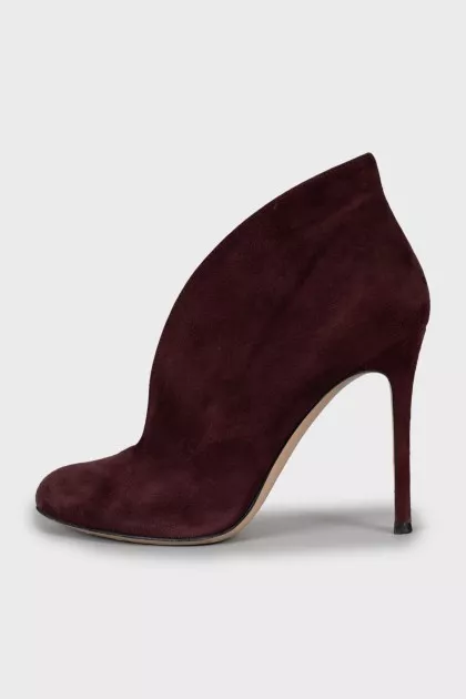 Burgundy stiletto ankle boots