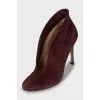 Burgundy stiletto ankle boots