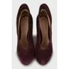 Burgundy stiletto ankle boots