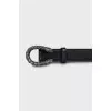Leather belt with rhinestones on the buckle