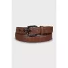 Leather belt with braiding