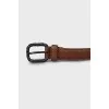 Leather belt with braiding