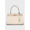 Satchel bag with gold hardware