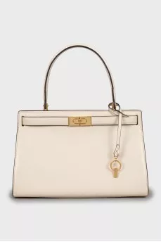Satchel bag with gold hardware