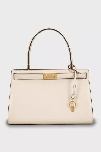 Satchel bag with gold hardware