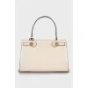 Satchel bag with gold hardware