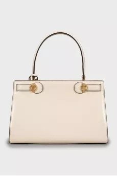 Satchel bag with gold hardware