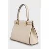 Satchel bag with gold hardware