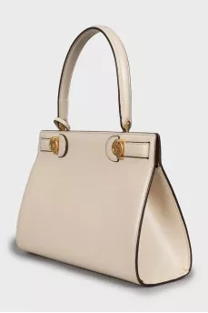 Satchel bag with gold hardware