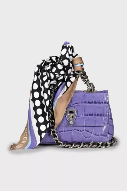 Crossbody bag decorated with a scarf