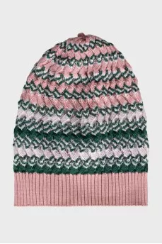 Wool and mohair hat with pattern