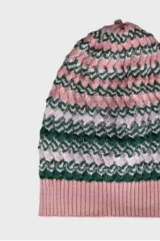 Wool and mohair hat with pattern