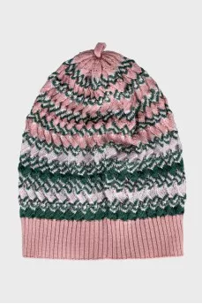 Wool and mohair hat with pattern