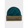 Knitted set of hat and gloves