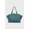 Leather drawstring tote bag