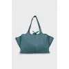 Leather drawstring tote bag