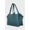 Leather drawstring tote bag