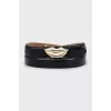 Thin black leather belt