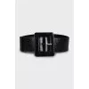 Black patent leather belt