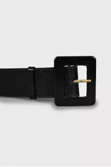 Black patent leather belt