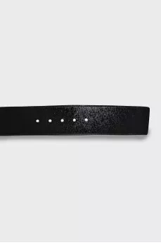 Black patent leather belt