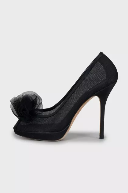 Mesh stiletto heels