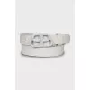 Leather belt with brand logo
