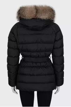 Fitted down jacket with tag