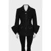Short coat with patch sleeves