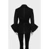Short coat with patch sleeves