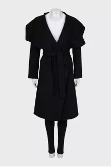 Wrap coat made of wool and cashmere