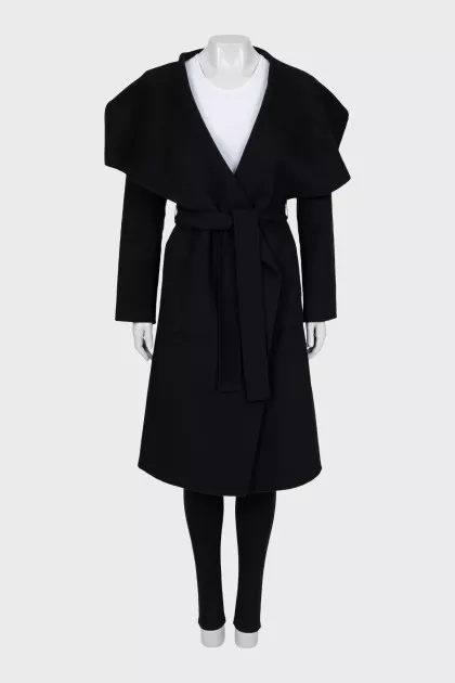 Wrap coat made of wool and cashmere