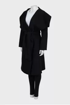 Wrap coat made of wool and cashmere