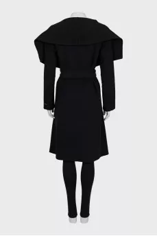 Wrap coat made of wool and cashmere