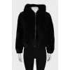 Black eco-fur jacket