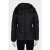 Fitted down jacket with removable eco-fur