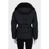 Fitted down jacket with removable eco-fur