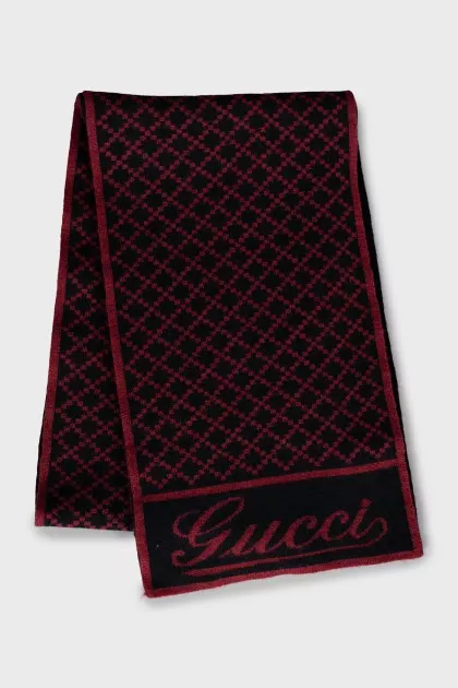 Printed wool scarf