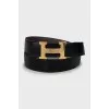 Reversible belt with gold logo