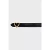 Black leather belt with gold buckle